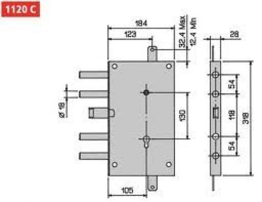 Serratura fiam mod. 1120c sp. 05