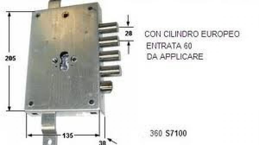 Serratura CERUTTI art. UNI 128 entrata 60