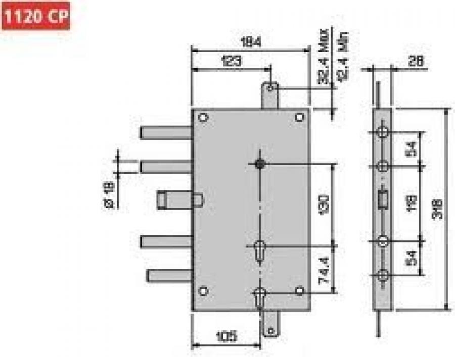 Serratura FIAM mod. 1120CP sp. 05