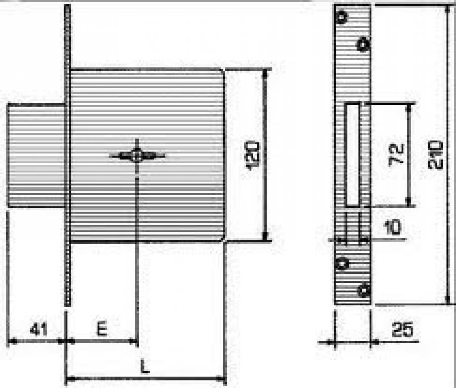 Serratura Fiam art. 3132 entrata mm. 70