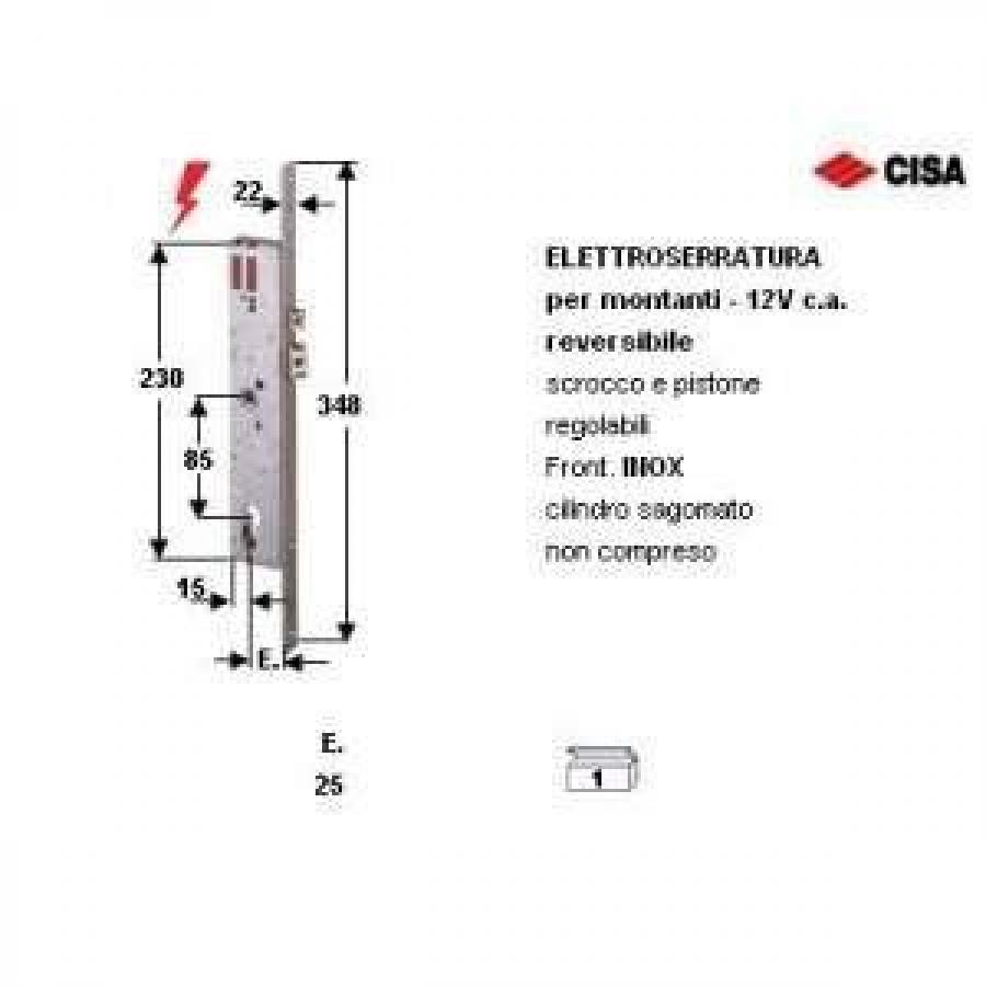 Elettroserratura cisa mod. 16205.25